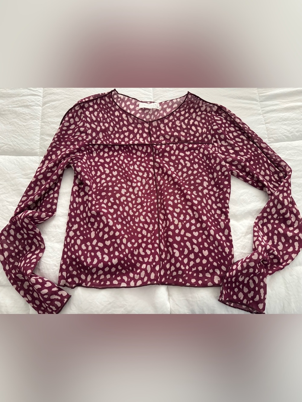KIRIOUS LOS ANGELES - Women’s Burgundy Printed Long-Sleeve Blouse